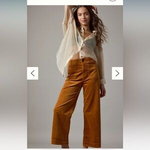 Colette Maeve Cropped caramel corduroy pants